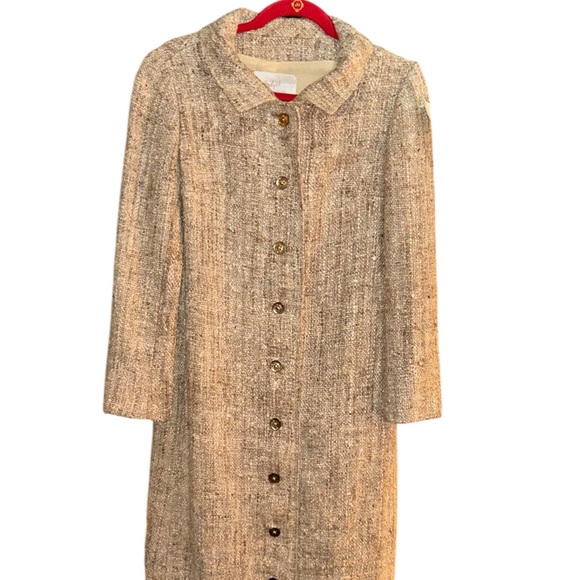 Vintage Jackets & Blazers - Vintage Inspired Beige Tweed Coat